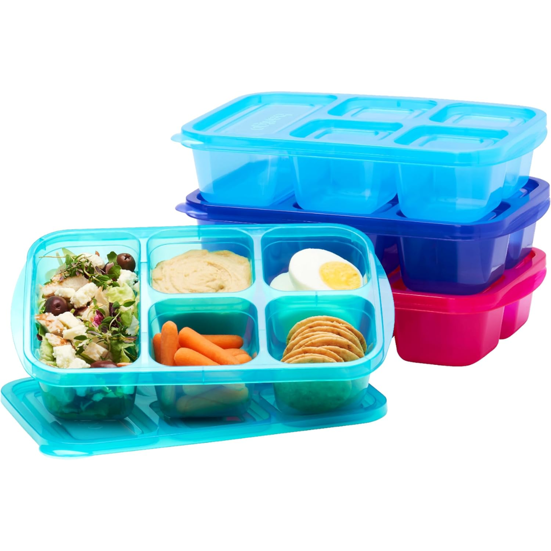 Reusable 5-compartment Food Storage Containers – 8-piece Set-Brightly Coloured-State of Style