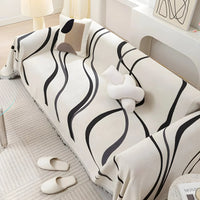Reversible Chenille/Cotton Sofa Cover - LuxeCasa-180 x 130 cm-Grey-State of Style