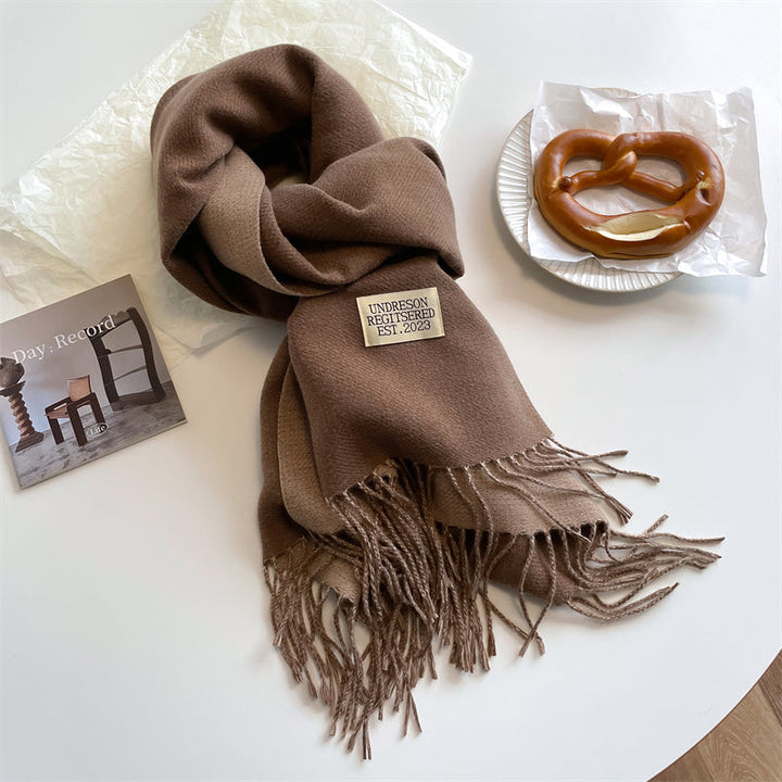 Reversible Pashmina Scarf - Elena-Dark brown-State of Style