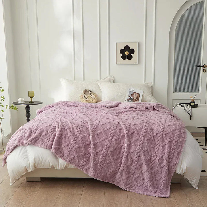 Reversible Thick Lambswool Blanket - CozyLuxe-Purple-70x100cm-State of Style