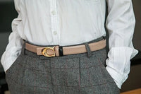 Reversible Thin C-Buckle Belt-Beige-State of Style