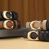 Reversible Thin C-Buckle Belt-Beige-State of Style
