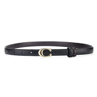 Reversible Thin C-Buckle Belt-Black-State of Style