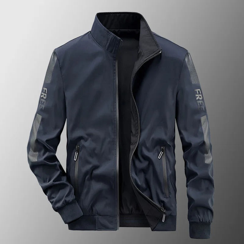 Reversible Waterproof Men's Summer Jacket - Thijs-Dark blue-S-State of Style