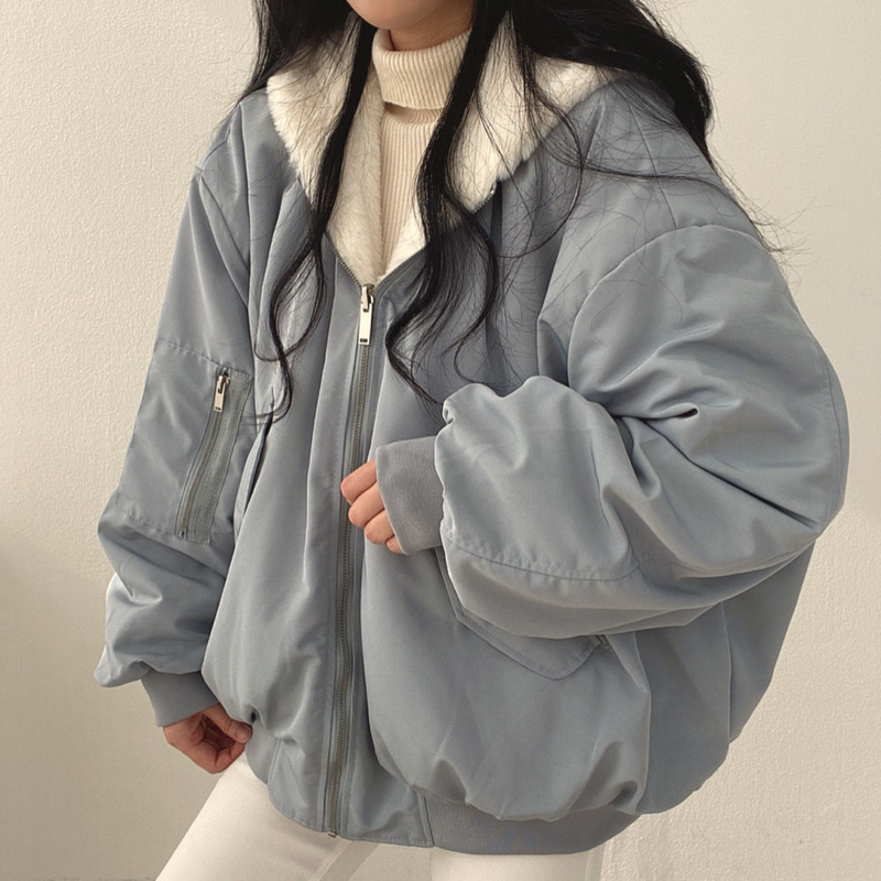 Reversible Women's Winter Jacket with Hood - Isla-Blue-S-State of Style