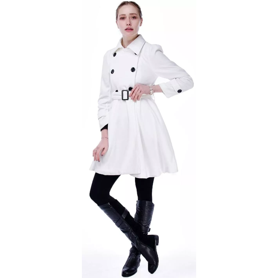 Reversible Wool Peacoat with Belt - Patty-Black-S-State of Style