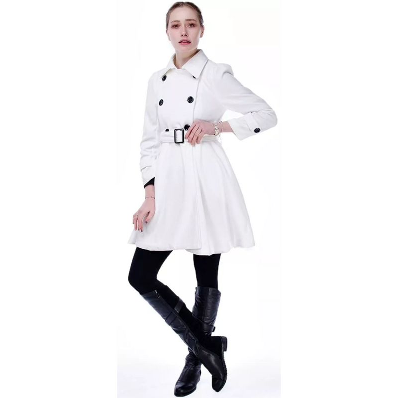Reversible Wool Peacoat with Belt - Patty-Black-S-State of Style