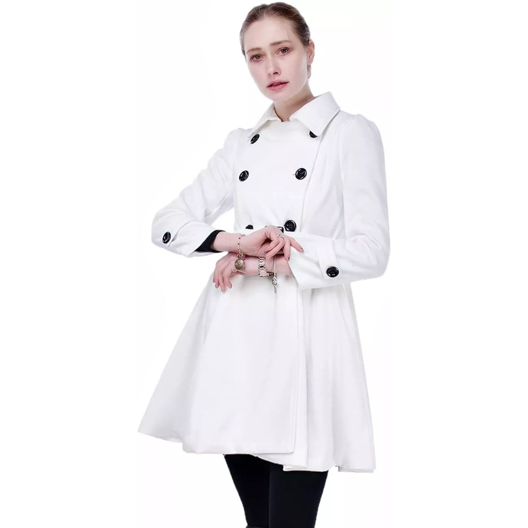 Reversible Wool Peacoat with Belt - Patty-Black-S-State of Style