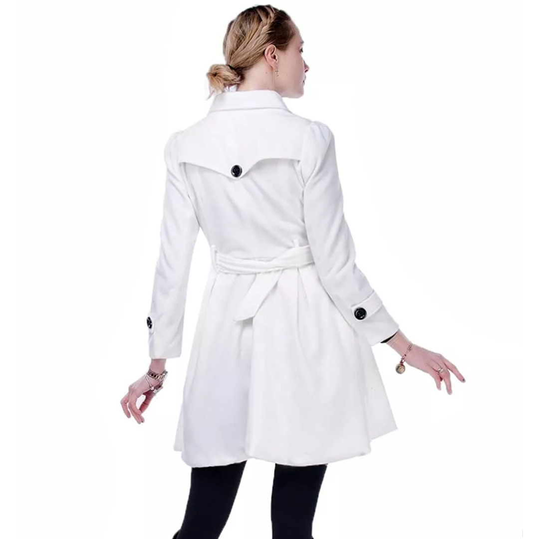 Reversible Wool Peacoat with Belt - Patty-Black-S-State of Style