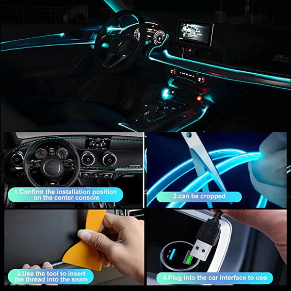 RGB Interior Lighting for Car - GlowLine-Light blue-State of Style