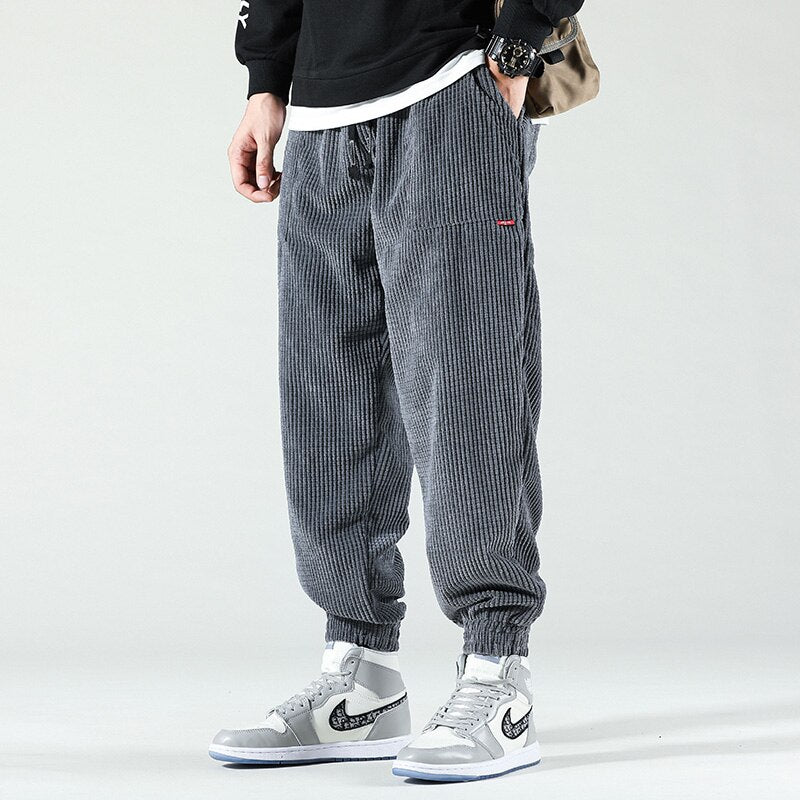 Ribbed Flannel Men's Trousers - Noah-Grey-XS-State of Style