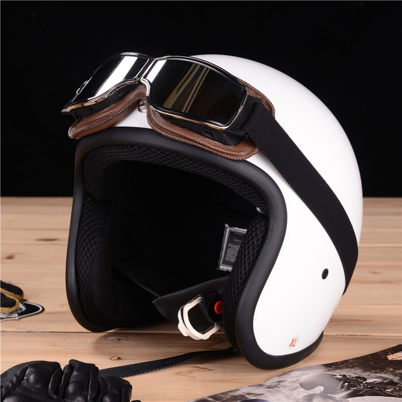 RiderEdge Vintage Leather Motorcycle Goggles-Coffee-State of Style