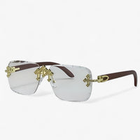Rimless Steampunk sunglasses with metal accents – Nirex-Light brown-State of Style