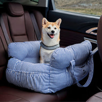 RoadTrip Pet Bolster - Pet Car Seat-Single-Blue Striped-State of Style