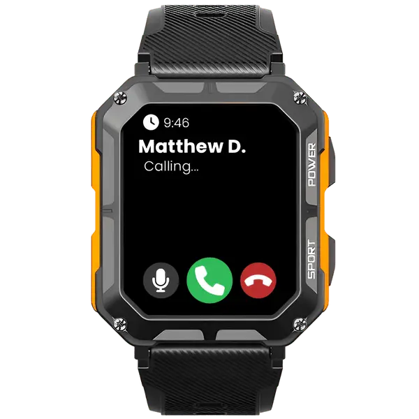 Robust Smartwatch with Heart Rate Monitor & Step Counter - EnduranceX-Black-State of Style