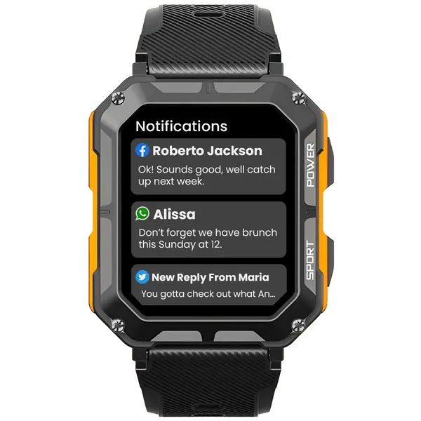 Robust Smartwatch with Heart Rate Monitor & Step Counter - EnduranceX-Black-State of Style