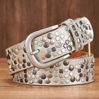 Rock ‘n’ Rivet Fashionista Strap – Edgy & Chic Statement Belt-Silver-95 CM-State of Style