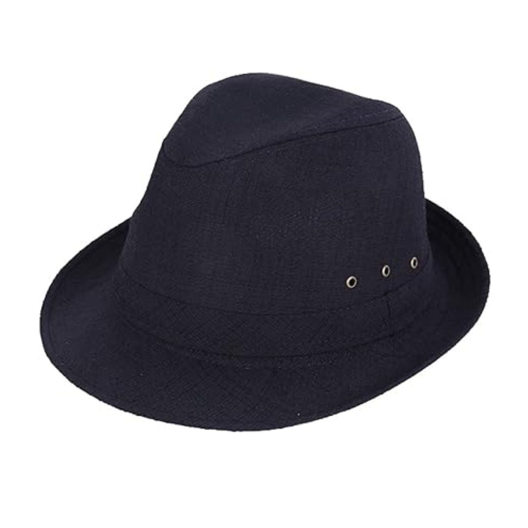 Roger Traditional Hat – Classic Fedora with Checkered Pattern-Black-57-State of Style