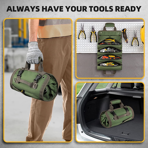 Roll-up Tool Bag for Every Job - ForgeRoll-Green-State of Style