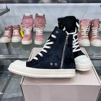 Rosy Runner Sneakers – High-Top Leather Sneakers with Thick Sole-Pink High-Top-AU 5.0 (22.5cm)-State of Style