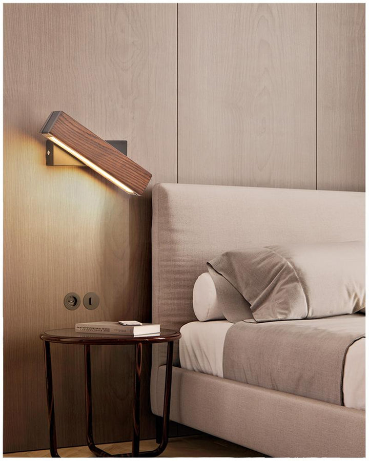Rotatable Wooden LED Wall Lamp - Jasper-Dark Wood-Small - 21 x 5 cm-State of Style