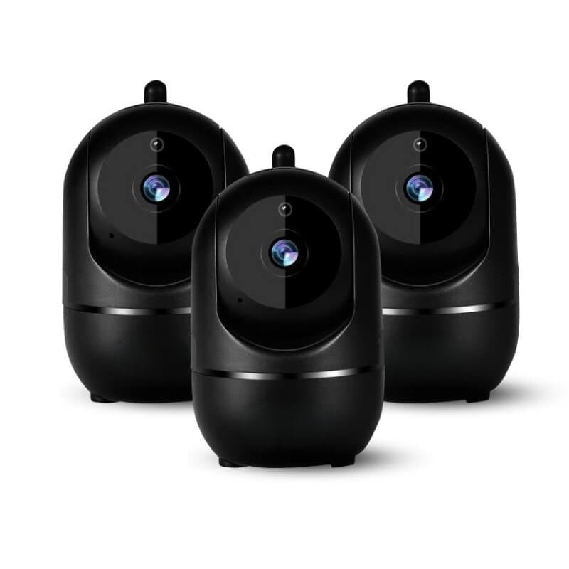 Rotating WiFi Indoor Camera – HomeView Mini-Black-3 Pack-State of Style