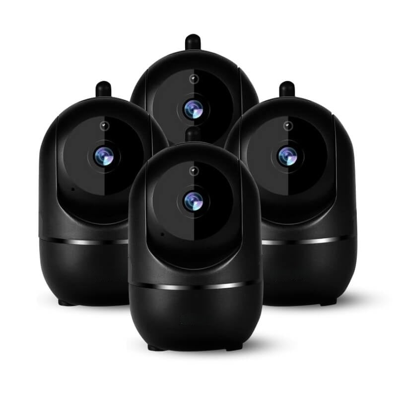 Rotating WiFi Indoor Camera – HomeView Mini-Black-4 Pack-State of Style