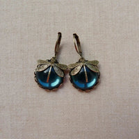 Round Antique Gold Dragonfly Earrings - Elyse-Green-State of Style