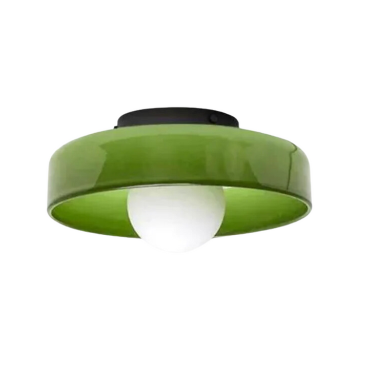 Round Ceiling Lamp with Stylish Functionality - LumiSphere-D25 × H15 cm-Green-State of Style