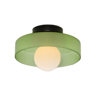 Round Ceiling Lamp with Stylish Functionality - LumiSphere-D25 × H15 cm-Olive green-State of Style