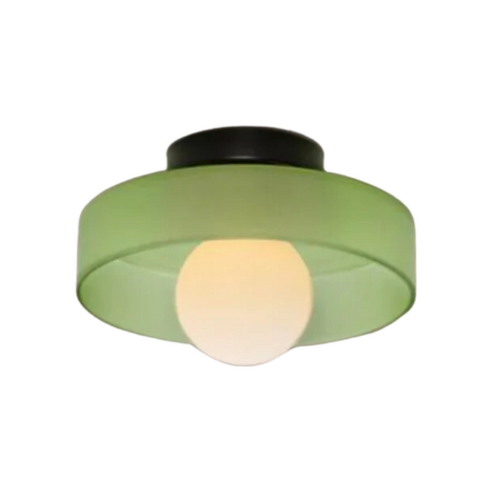 Round Ceiling Lamp with Stylish Functionality - LumiSphere-D25 × H15 cm-Olive green-State of Style