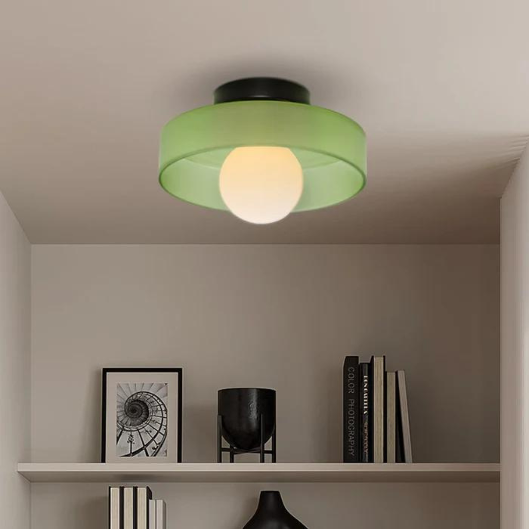 Round Ceiling Lamp with Stylish Functionality - LumiSphere-D25 × H15 cm-Orange-State of Style