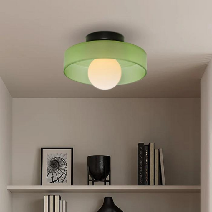 Round Ceiling Lamp with Stylish Functionality - LumiSphere-D25 × H15 cm-Orange-State of Style