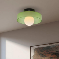 Round Ceiling Lamp with Stylish Functionality - LumiSphere-D25 × H15 cm-Orange-State of Style