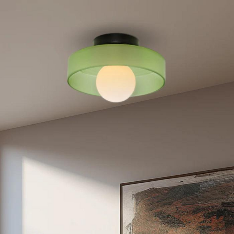 Round Ceiling Lamp with Stylish Functionality - LumiSphere-D25 × H15 cm-Orange-State of Style
