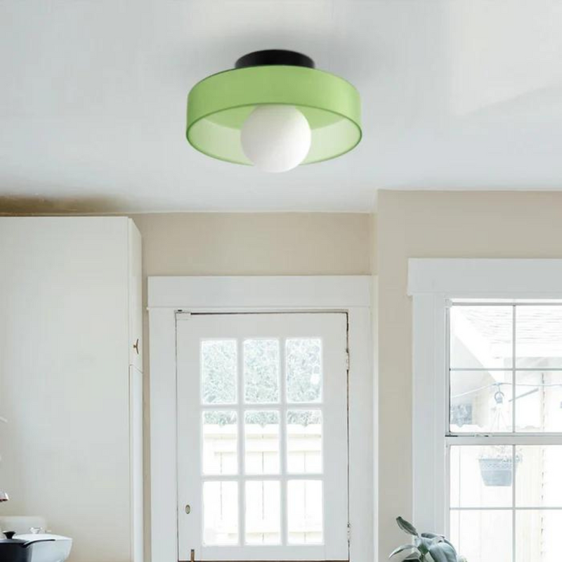 Round Ceiling Lamp with Stylish Functionality - LumiSphere-D25 × H15 cm-Orange-State of Style