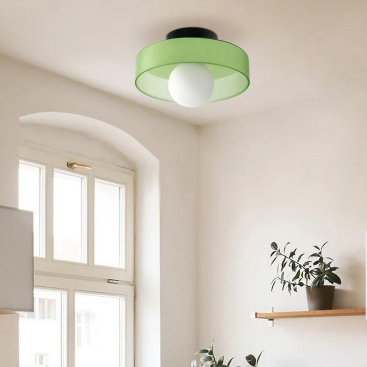 Round Ceiling Lamp with Stylish Functionality - LumiSphere-D25 × H15 cm-Orange-State of Style