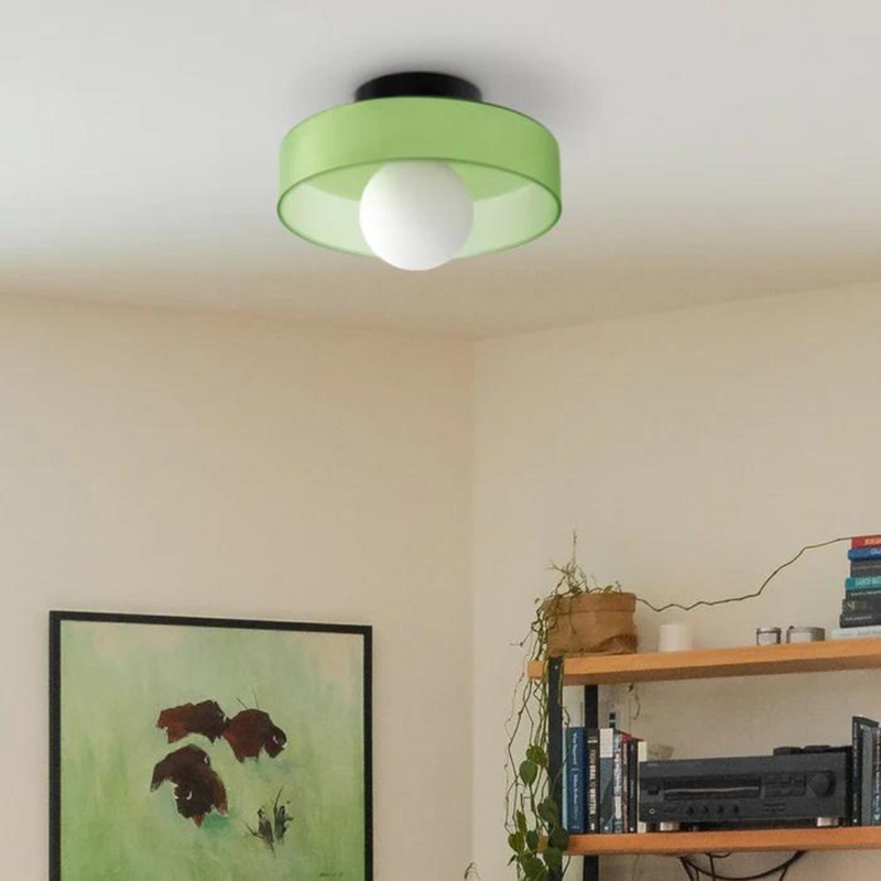 Round Ceiling Lamp with Stylish Functionality - LumiSphere-D25 × H15 cm-Orange-State of Style