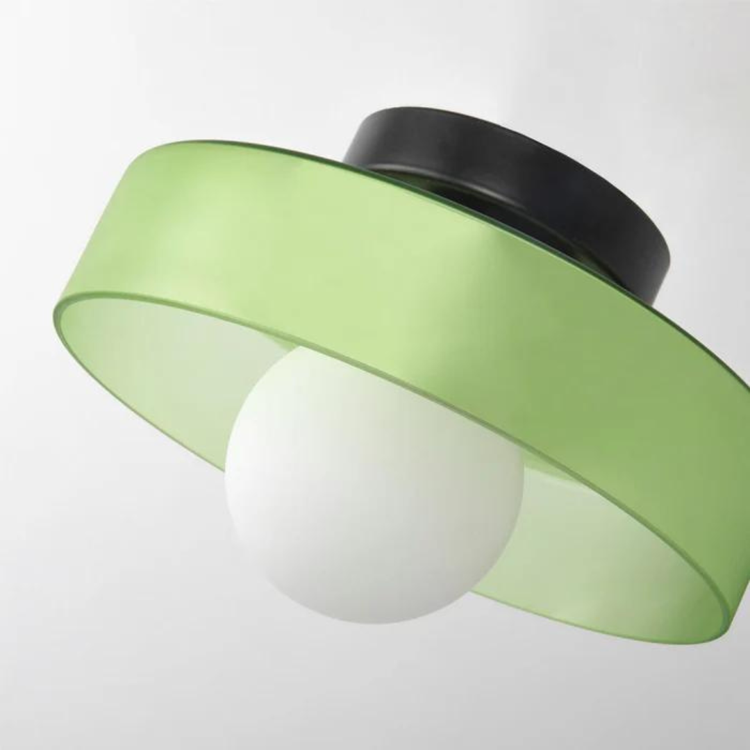 Round Ceiling Lamp with Stylish Functionality - LumiSphere-D25 × H15 cm-Orange-State of Style