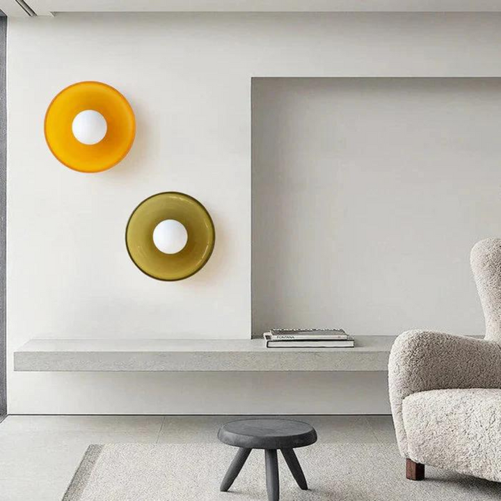Round Ceiling Lamp with Stylish Functionality - LumiSphere-D25 × H15 cm-Orange-State of Style
