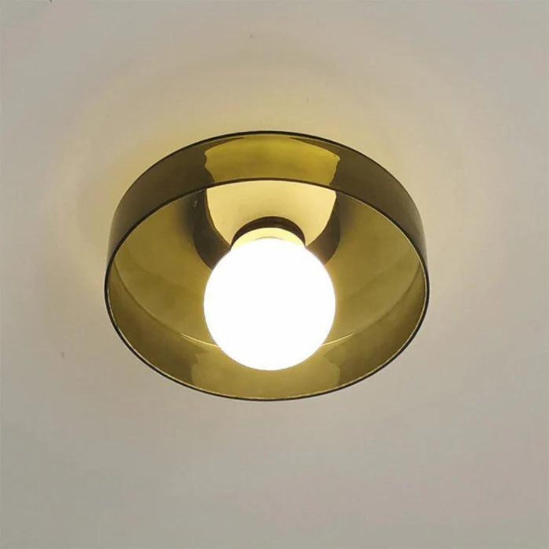 Round Ceiling Lamp with Stylish Functionality - LumiSphere-D25 × H15 cm-Orange-State of Style