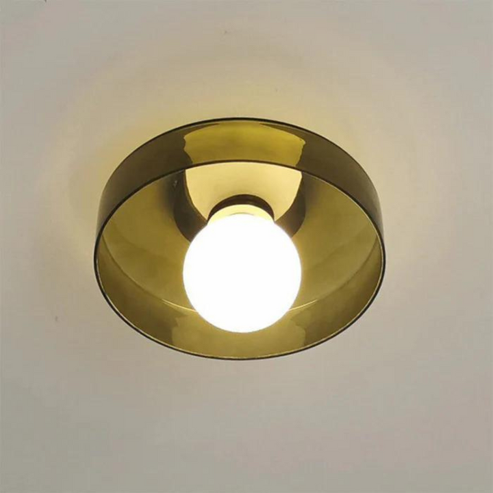 Round Ceiling Lamp with Stylish Functionality - LumiSphere-D25 × H15 cm-Orange-State of Style