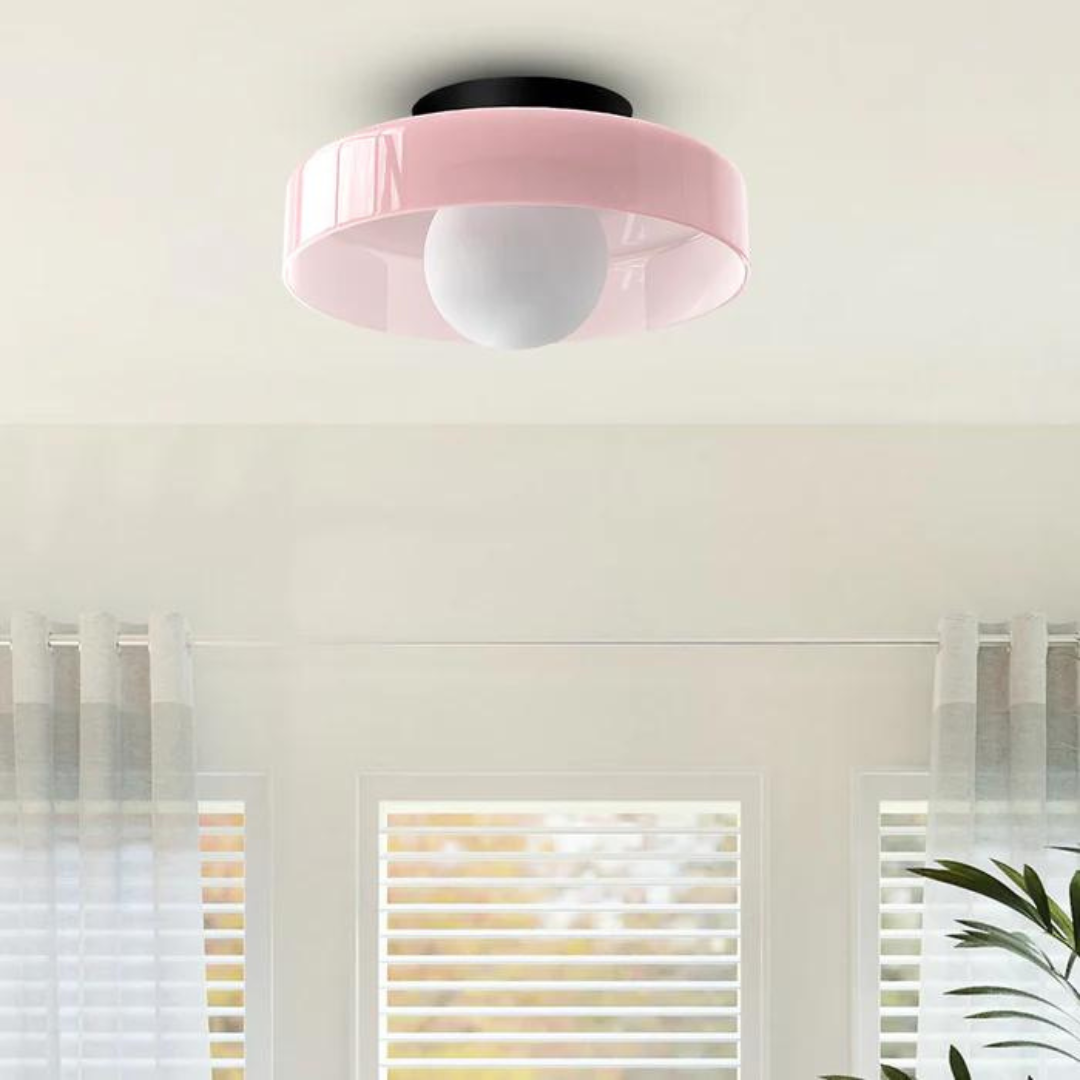 Round Ceiling Lamp with Stylish Functionality - LumiSphere-D25 × H15 cm-Orange-State of Style