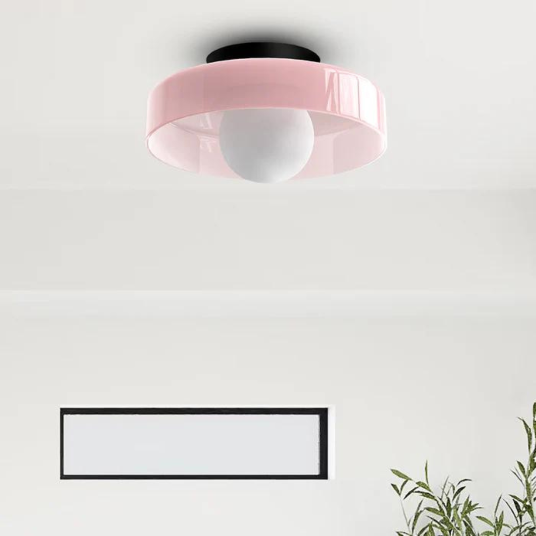 Round Ceiling Lamp with Stylish Functionality - LumiSphere-D25 × H15 cm-Orange-State of Style