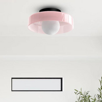 Round Ceiling Lamp with Stylish Functionality - LumiSphere-D25 × H15 cm-Orange-State of Style