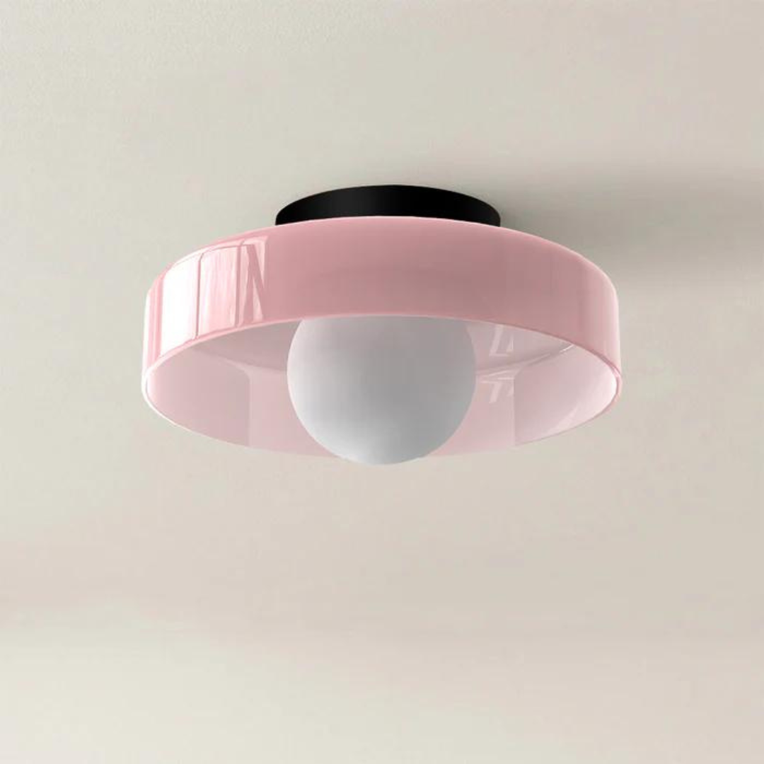 Round Ceiling Lamp with Stylish Functionality - LumiSphere-D25 × H15 cm-Orange-State of Style