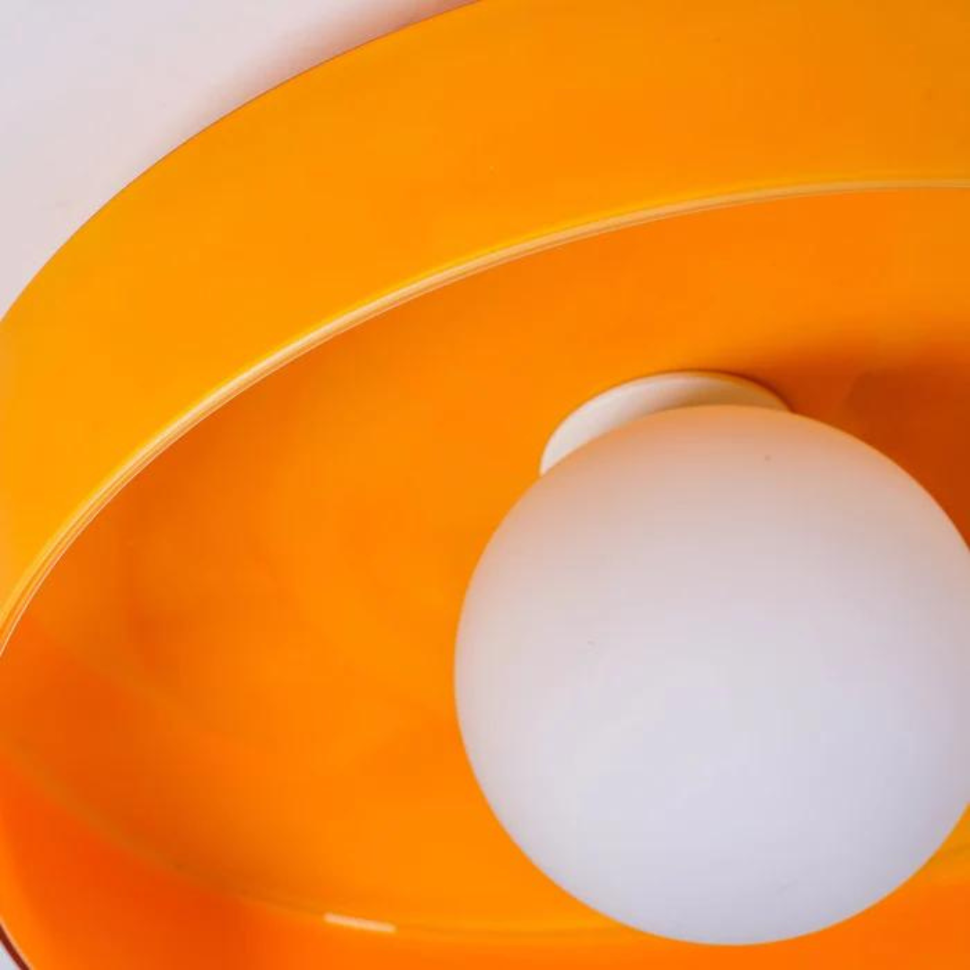 Round Ceiling Lamp with Stylish Functionality - LumiSphere-D25 × H15 cm-Orange-State of Style