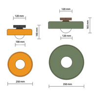 Round Ceiling Lamp with Stylish Functionality - LumiSphere-D25 × H15 cm-Orange-State of Style