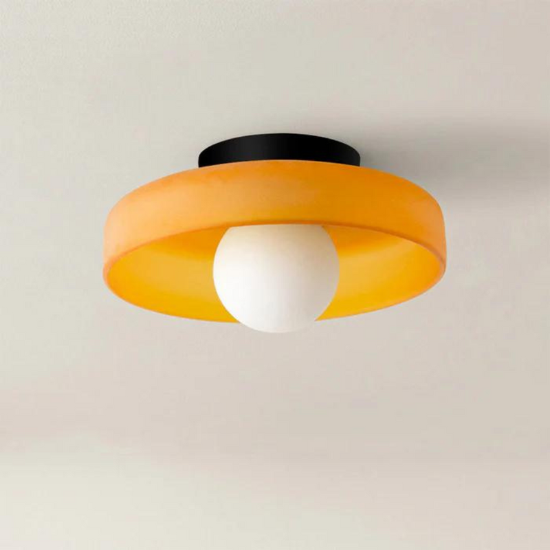 Round Ceiling Lamp with Stylish Functionality - LumiSphere-D25 × H15 cm-Orange-State of Style