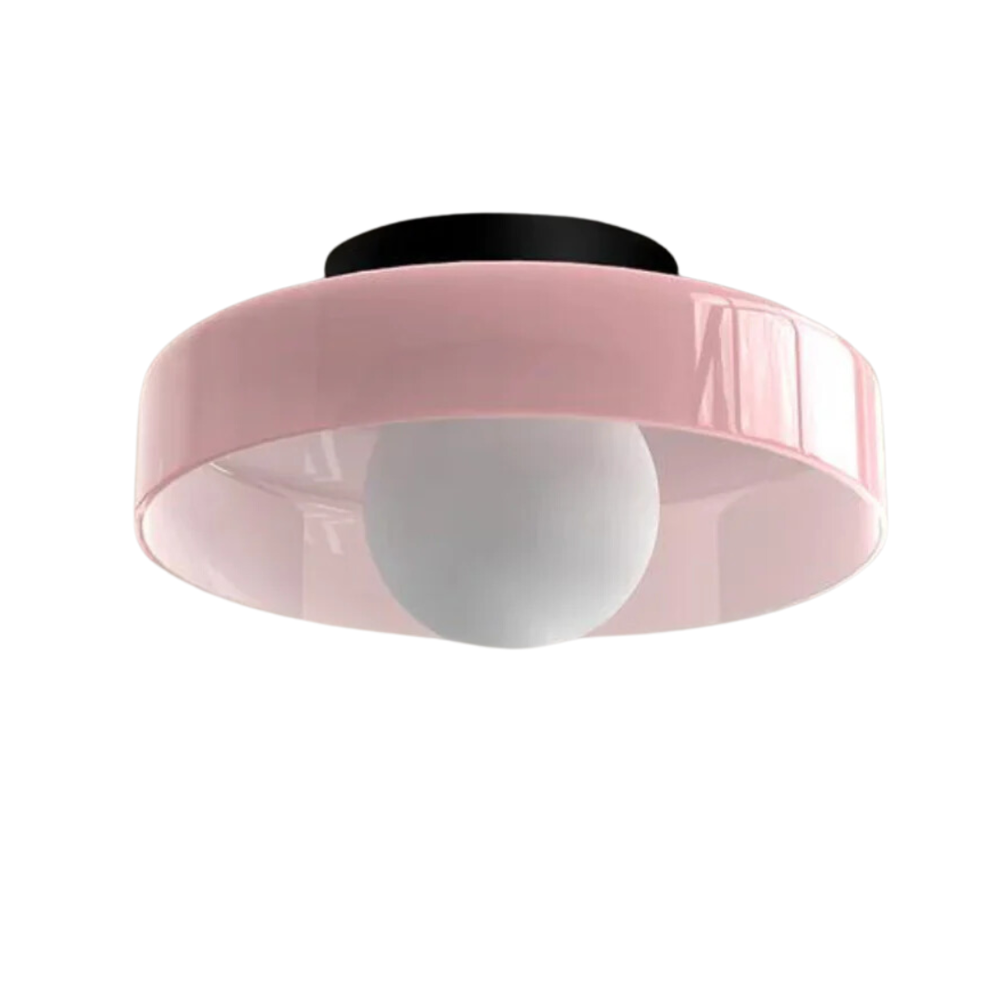 Round Ceiling Lamp with Stylish Functionality - LumiSphere-D25 × H15 cm-Pink-State of Style